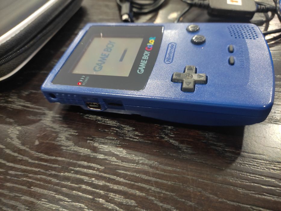 Conjunto Gameboy Color Roxa com cabo link carregador USB e bolsa de proteção