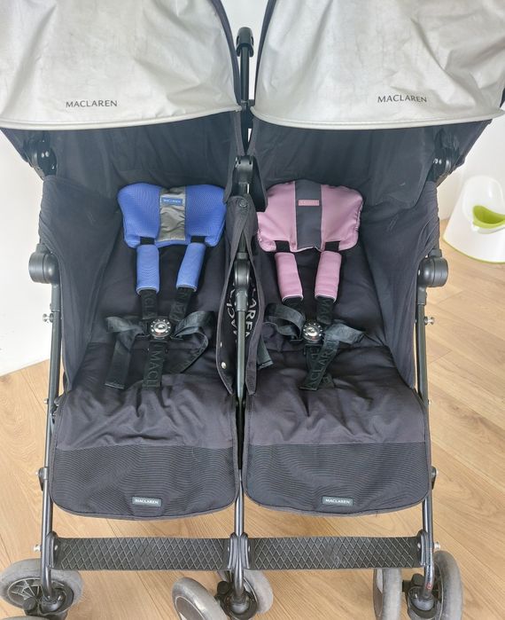 Wózek bliźniaczy Maclaren Techno Twin, spacerowka + gratisy
