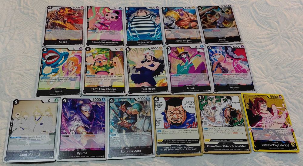 lote de 86 cartas one piece tcg op10