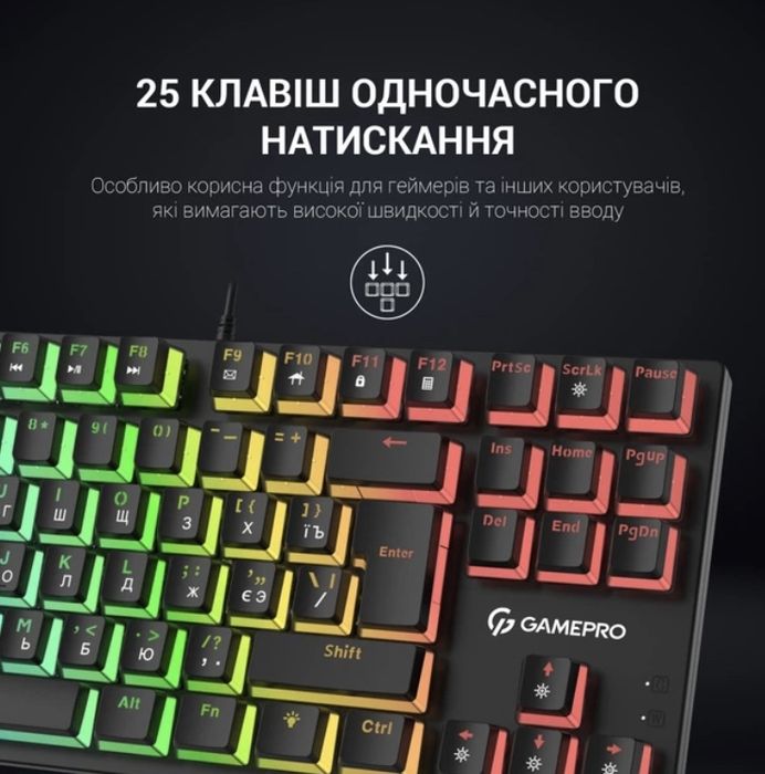 Клавиатура  GamePro MK80R RGB Red Switch Black