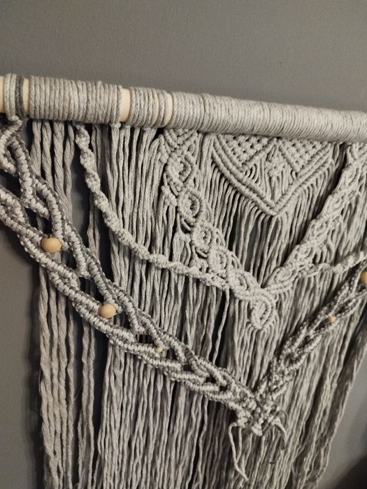 Makrama szara dekoracje wisząca