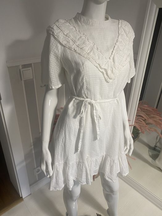 Biała sukienka Asos L/XL z odkrytymi plecami