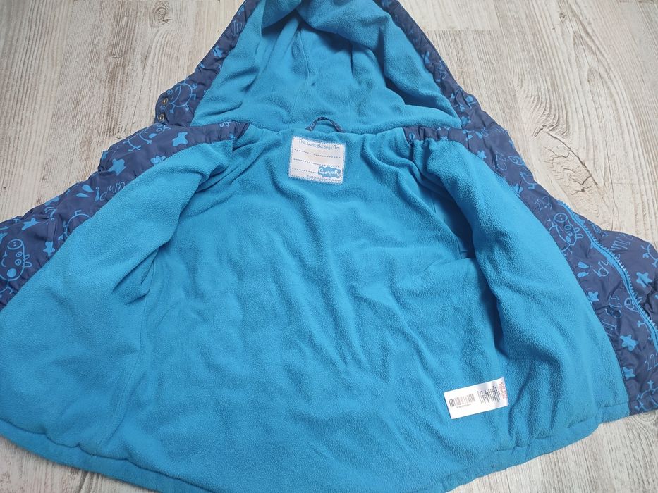 Nutmeg 98 kurtka chłopięca zimowa pikowana ocieplana polar świnkapeppa