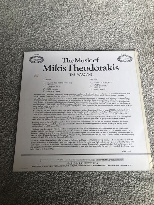 Vinil The Music of Mikis Theodorakis