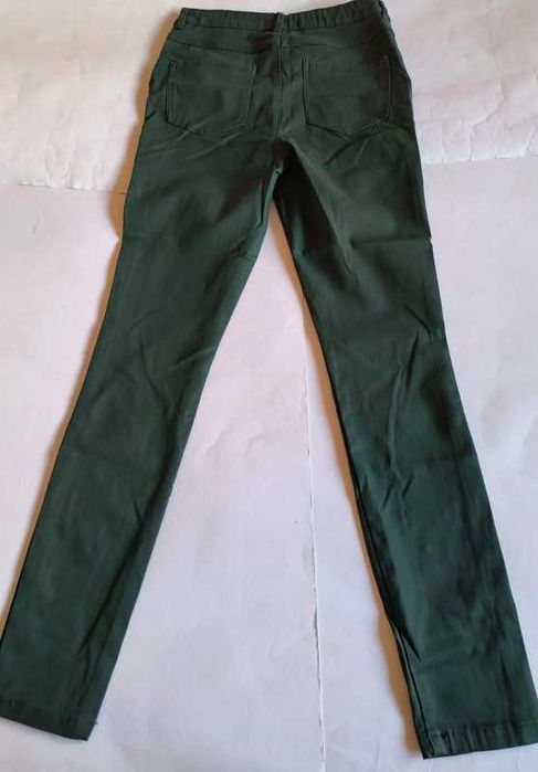 Reserved szmaragdowe ekoskóra spodnie woskowane 38 M nowe