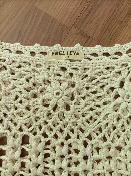 Sweter ażur beżowy letni rozm S/M