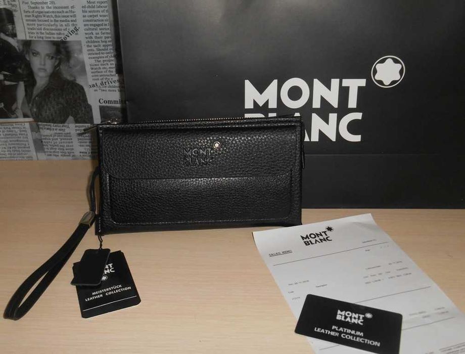 Duży PORTFEL MĘSKI, Organizer, Saszetka MONT BLANC, skóra 9004