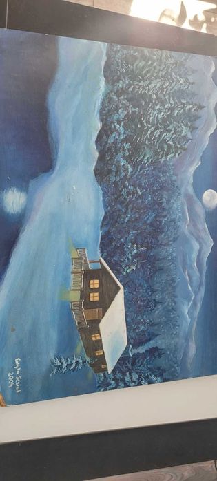 bardzo ładny obraz domek