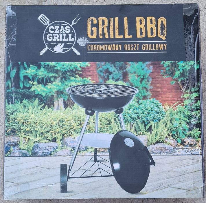 Grill kulisty z pokrywą średnica 37 cm