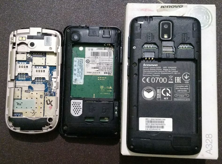 Кнопочные телефоны  Lenovo A328, ZTE, Siemens A52, A70, C55, No