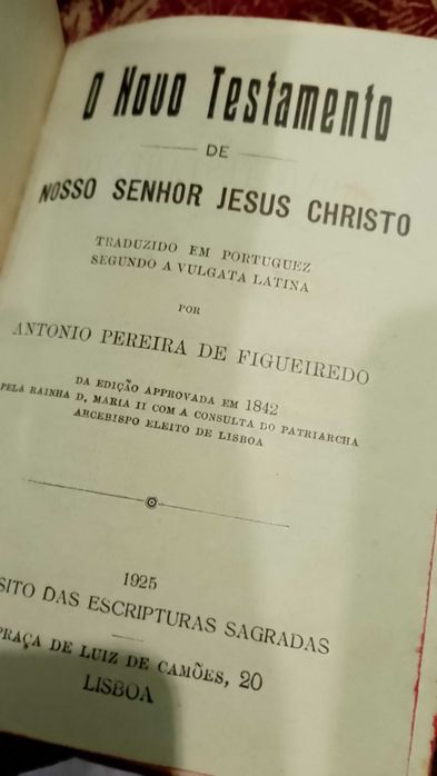 O Novo Testamento de Nosso Senhor Jesus Christo 1925 António Pereira de Figueiredo