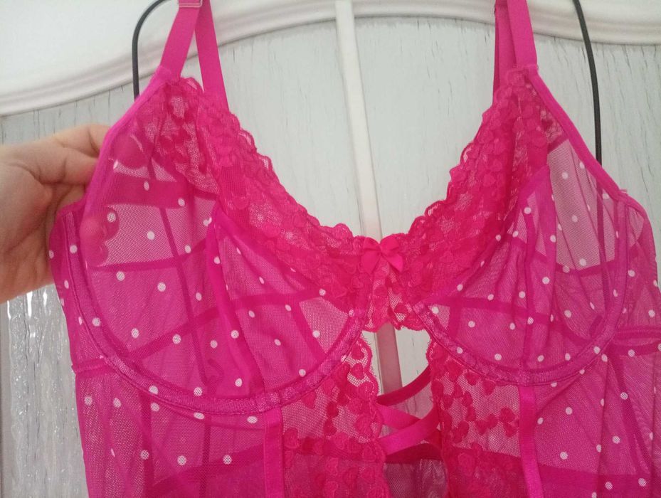 Zmysłowe body ze spódniczką,XL