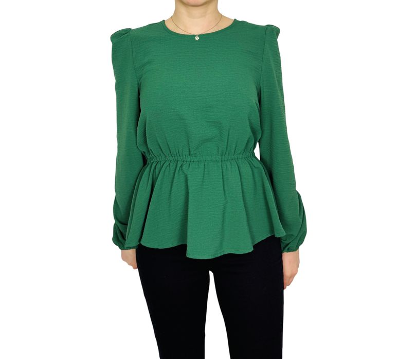 Zielona bluzka z baskinką XS 34