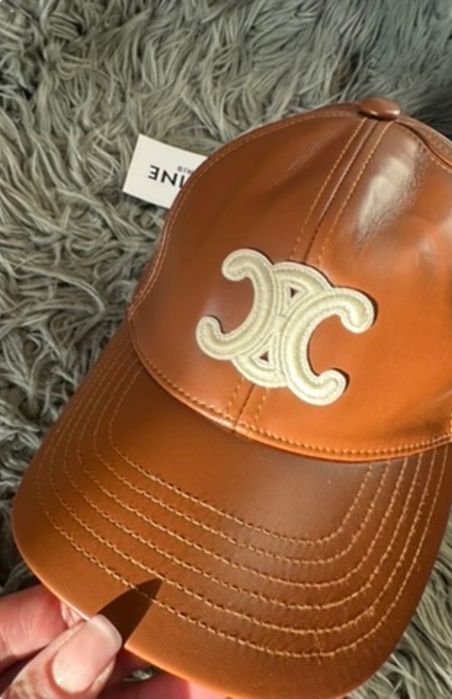Czapka z daszkiem Celine eco skóra Logo nowa