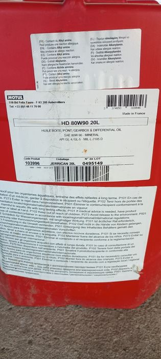 Óleo hidráulico MOTUL HD 80W90 20L