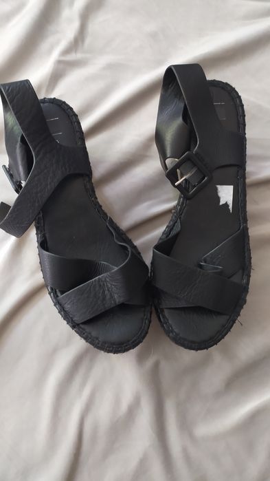 Nowe czarne, skórzane espadryle, sandały roz. 40