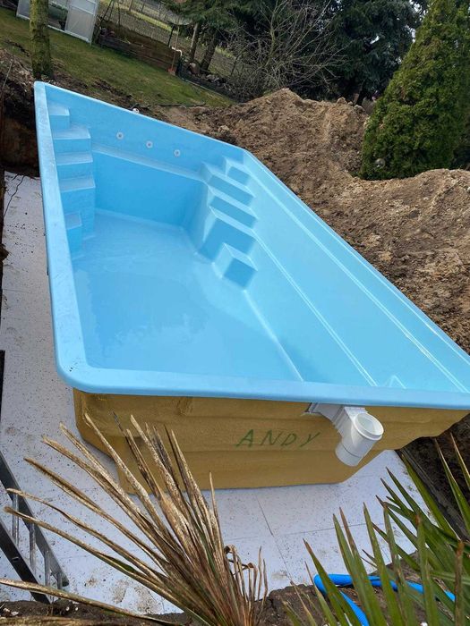 Basen gotowy poliestrowy Lord 6,50 x 3,70 ogrodowy niecka Producent !