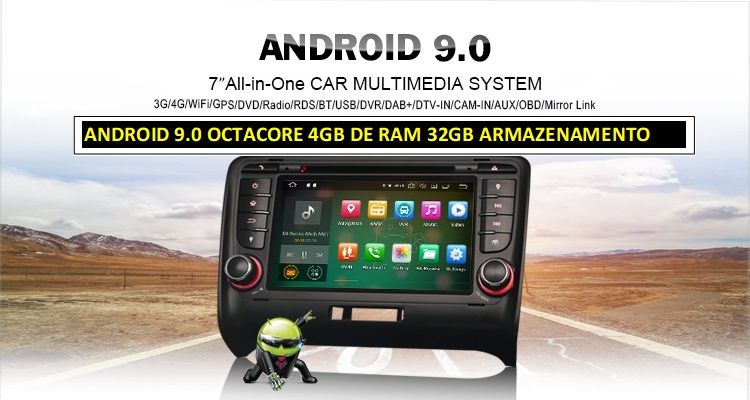 Auto-rádio 2 din android 14 para AUDI TT MK2 2006/2014