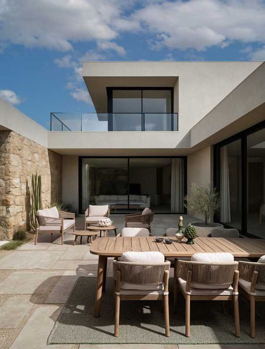 Drewniany stół ogrodowy Pablo z efektem teakowym Bizzotto - 2 wymiary