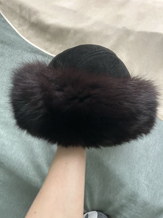 Шапка зимова з натуральним хутром песця