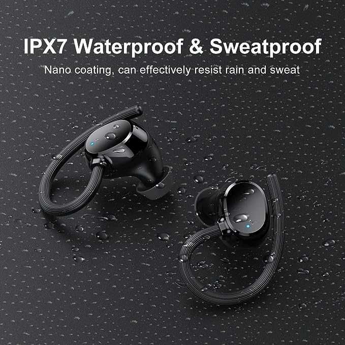 Słuchawki sportowe Bluetooth 5.3 czarne