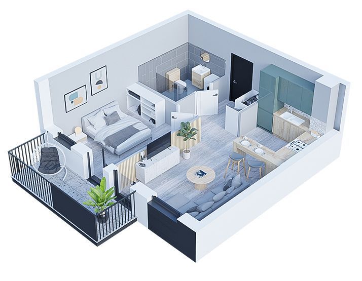 Mieszkanie z balkonem| Osiedle Tulipanova | Kobylin | 53,01 m² | winda