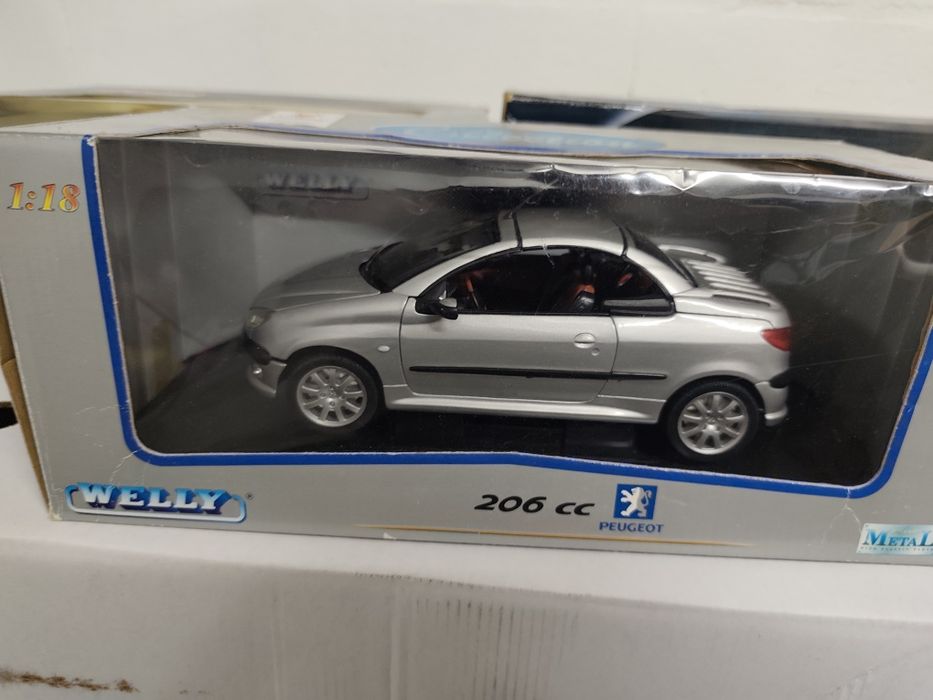1/18 Peugeot 206 cabrio welly carro coleção miniatura