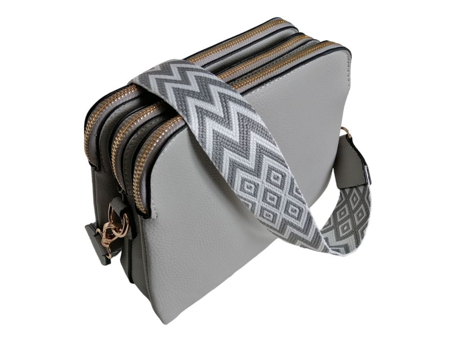 Klasyczna Torebka Damska Listonoszka Na Ramię - Szara