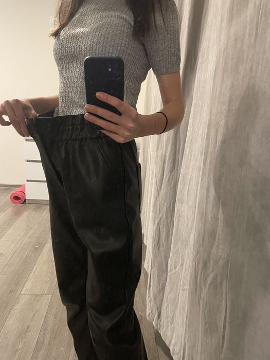Шкіряні брюки ZARA утеплені
