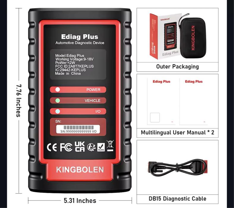 Kingbolen Ediag Plus/Thinkdiag2 - мультимарочный автосканер
