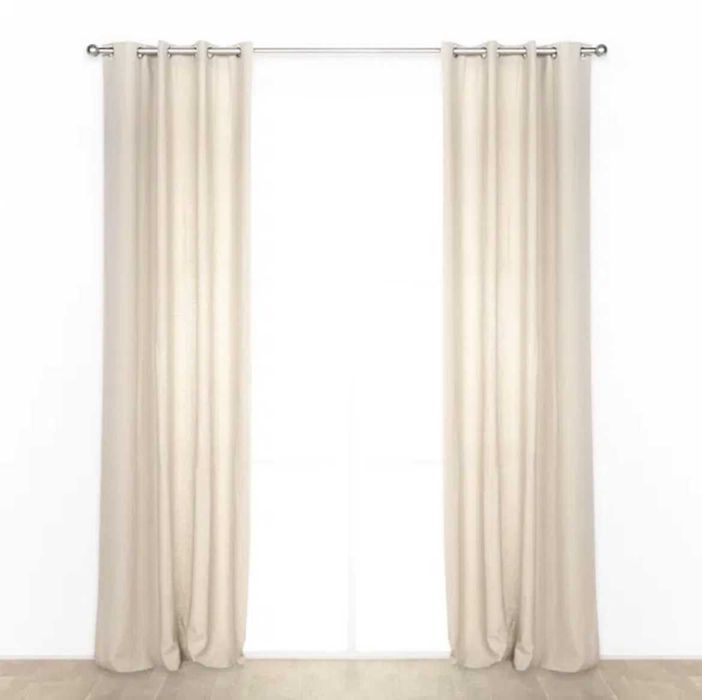 2 pares de cortinados linho bege (Leroy Merlin)