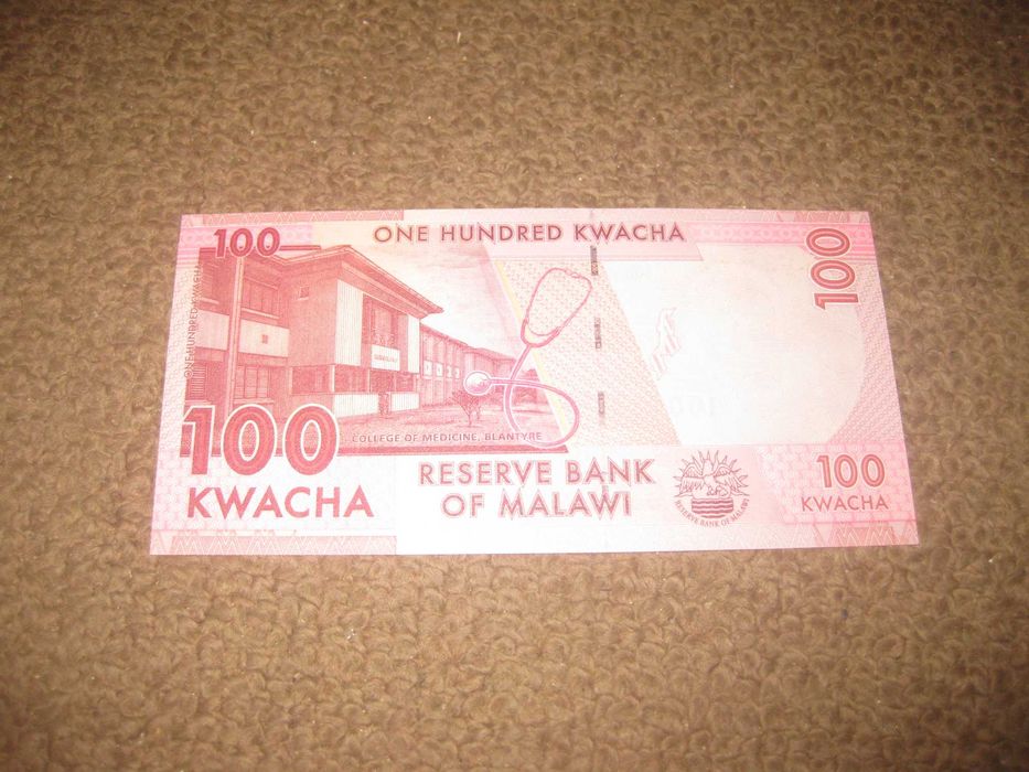 Nota do Malawi "100 Kwacha" UNC