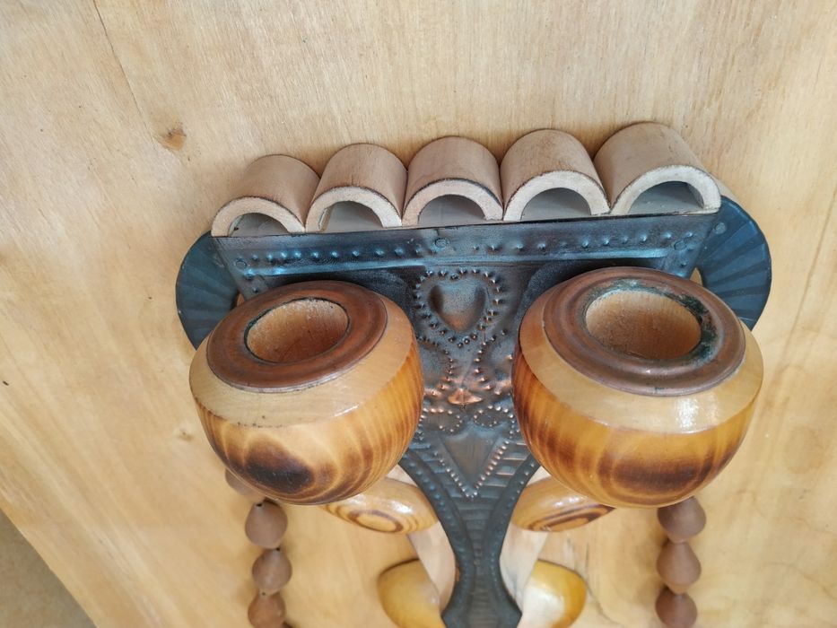 Подсвечник, дерево чеканка.