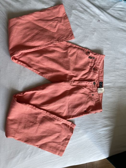 Spodnie lniane chinosy armani jeans damskie xS
