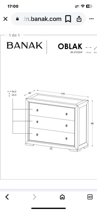 Comoda Banak madeira macica