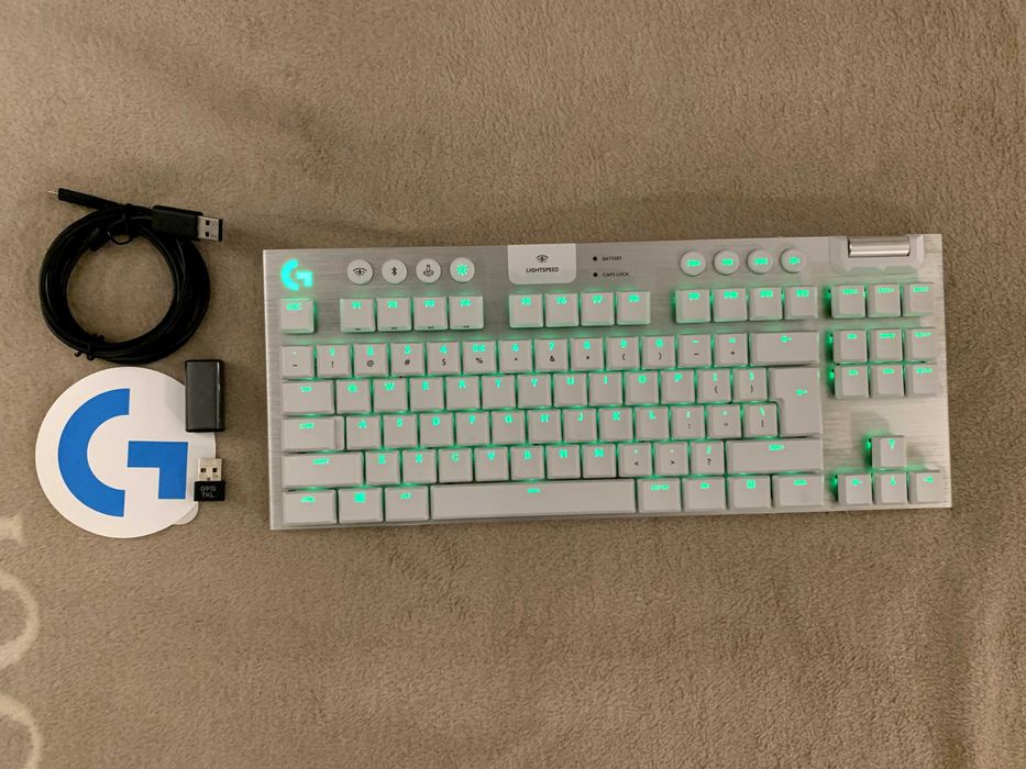 Klawiatura Logitech G915 TKL Lightspeed Tactile – Biała, Bezprzewodowa