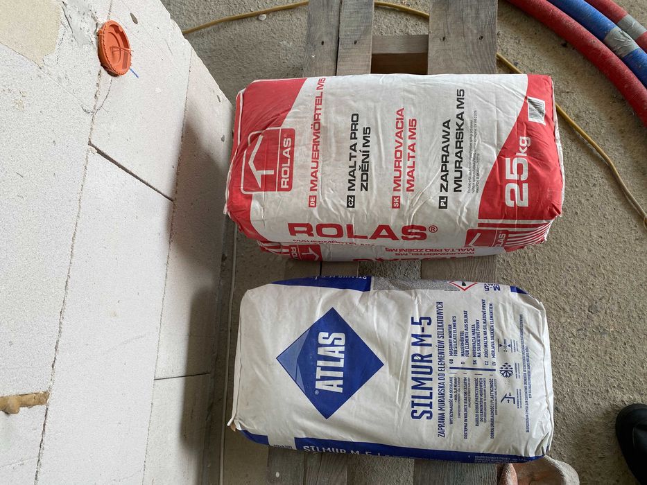 Zaprawa murarska Atlas Silmur M-5 + zaprawa murarska Rolas M5