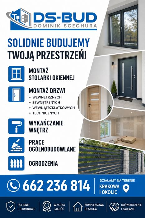 Montaż okien, drzwi i parapetów. Profesjonalnie i solidnie.
Montaż