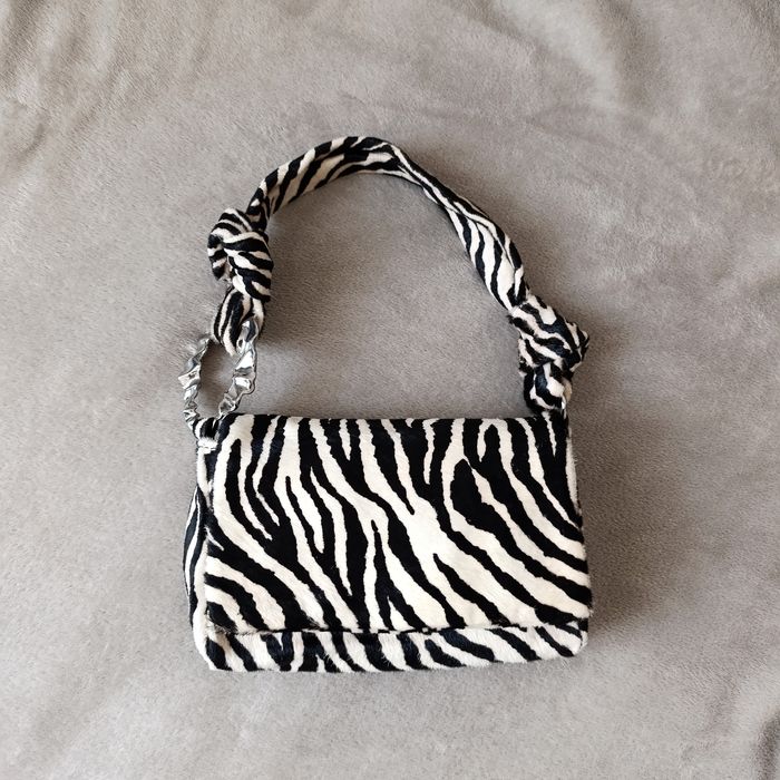 Torebka Zara skórzana zebra animal print mała