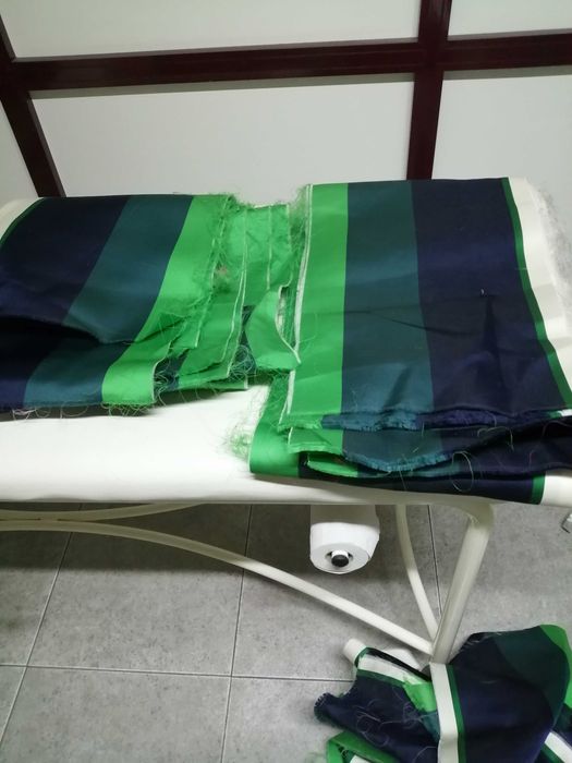 Tecido com três cores vários metros retalho todo conjunto