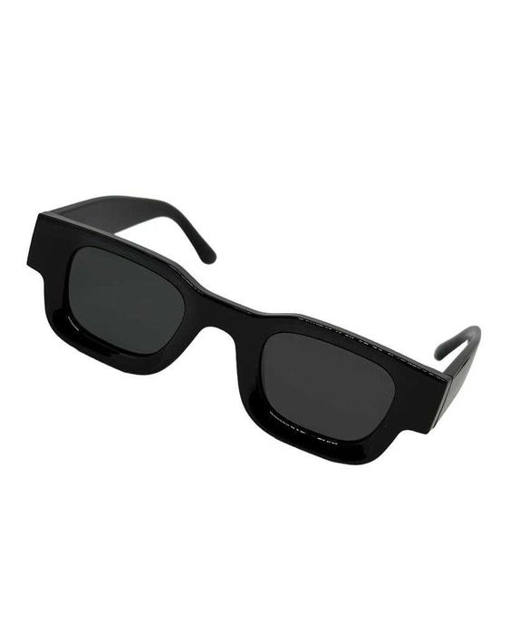 Prostokątne Okulary Damskie Przeciwsłoneczne Czarne Vintage kod 1521
