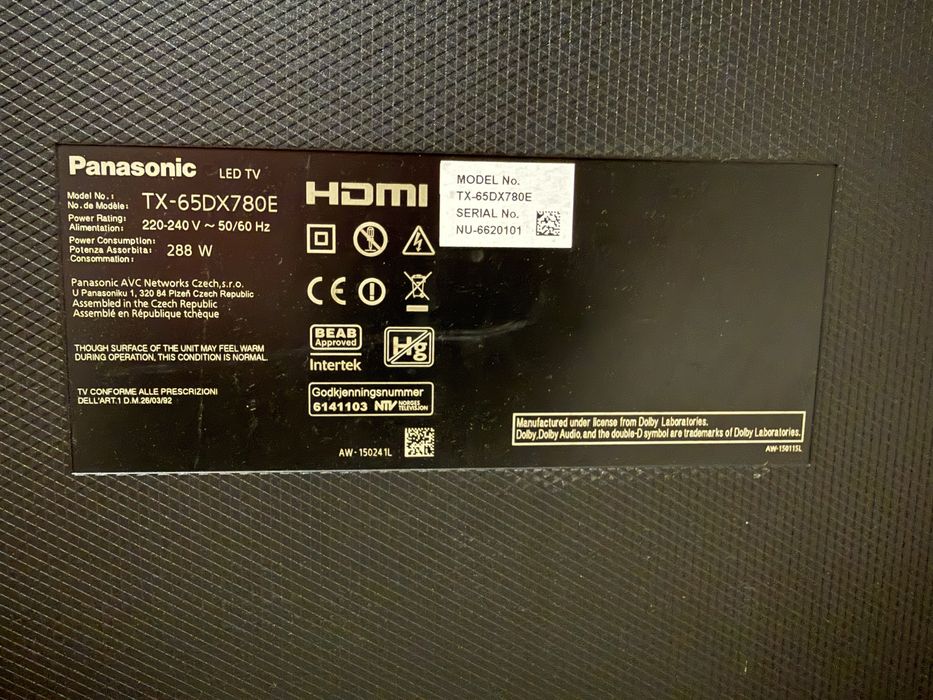 Тлевізор Led Tv Panasonik 65 діагональ