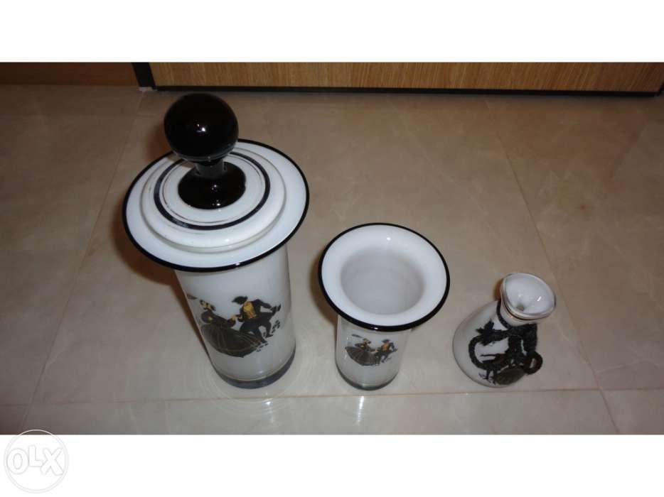 Conjunto de decoração em vidro (3 peças)