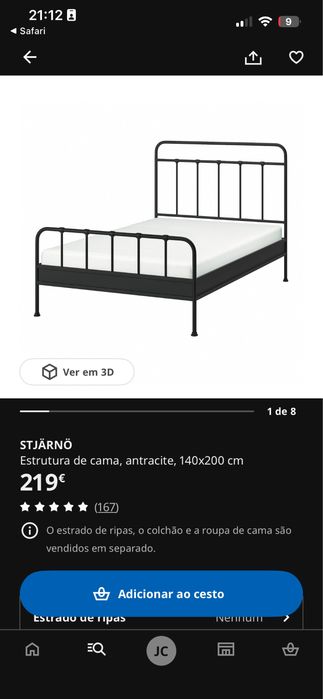 STJÄRNÖ estrutura de cama, antracite