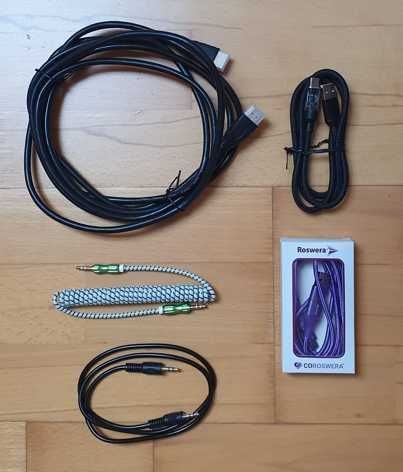 Zestaw 5 kabli : HDMI, USB, C , Jack