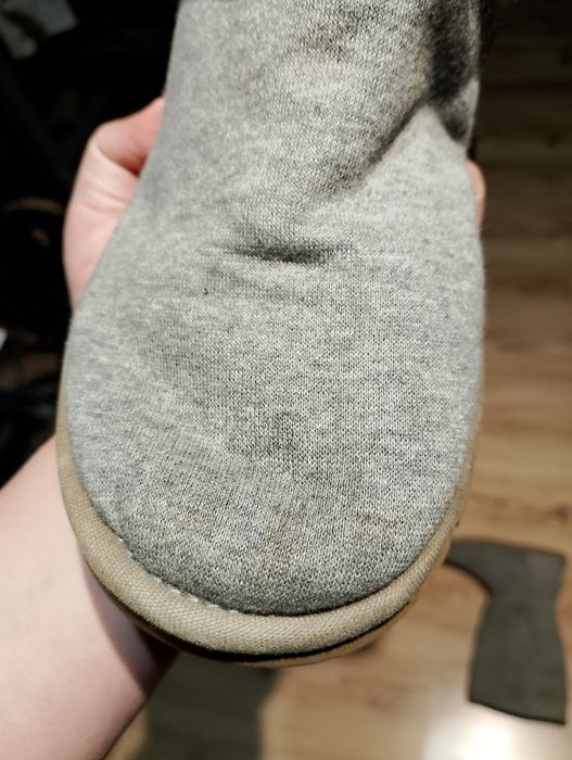 Szare Damskie Materiałowe Buty Śniegowce UGG Australia