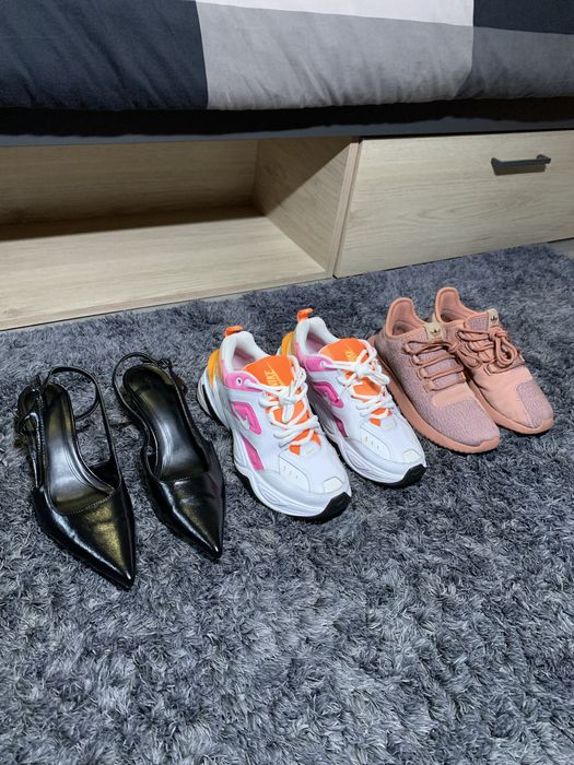 Lote 3 Pares Calçado Mulher Tam 38 - Nike M2K Tekno + Adidas + Sapatos Lefties Novos