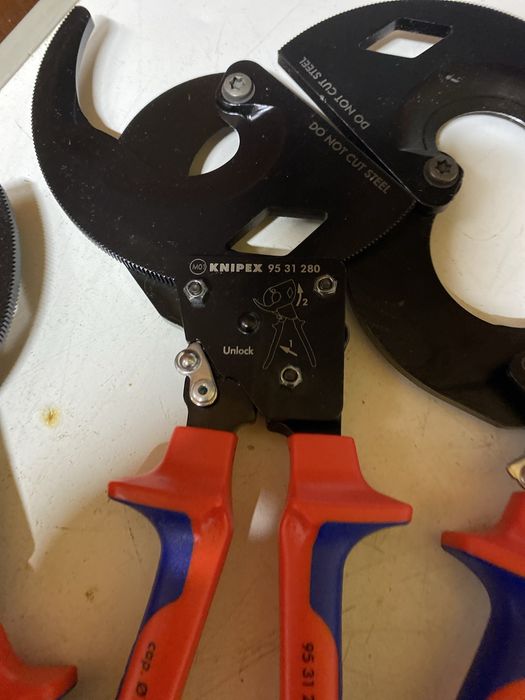 Nozyce zapadkowe  do kabli knipex  Miedz i aluminium oryginalne
