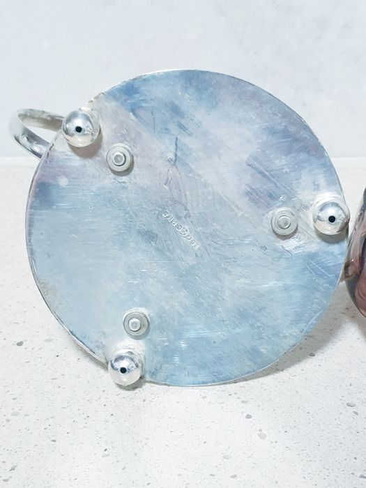 Lindissimimo antigo centro de mesa/taça - vidro com armação prateada