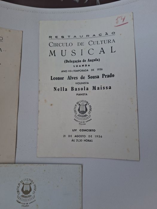 Programas antigos musica classica angola com autografos